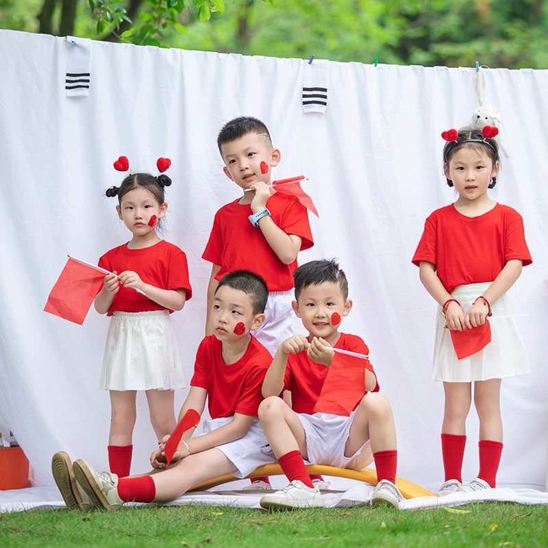 国庆元旦幼儿园亲子舞蹈小学生合唱服啦啦队服运动会开幕式服装