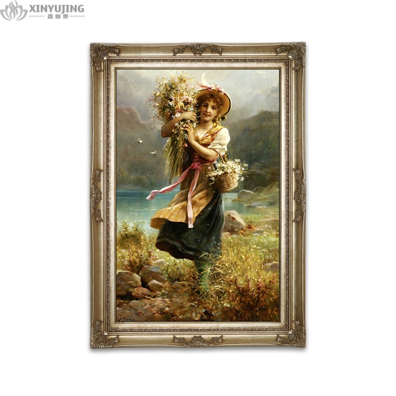 纯手绘单幅欧式宫廷古典人物油画客厅玄关卧室挂画装饰画纯手工画