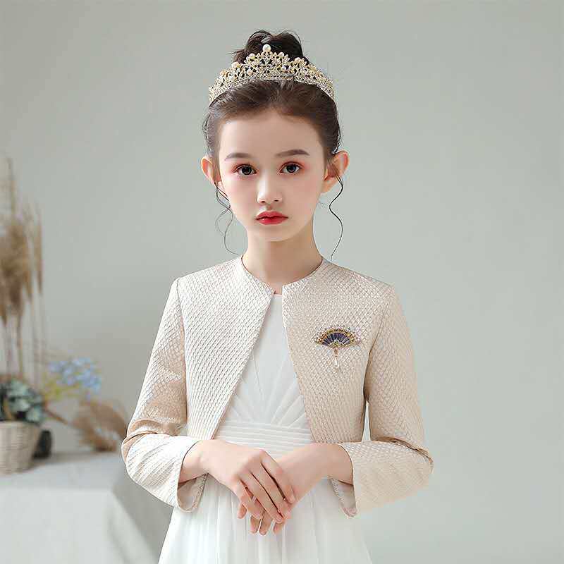 女童披肩外套小花童搭裙子礼服秋季公主裙外搭小外套时尚披风开衫