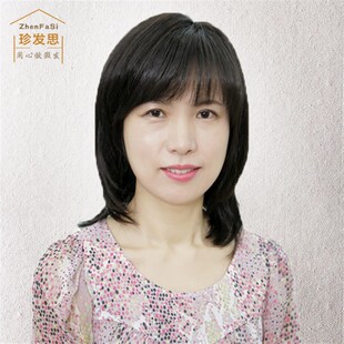 中长直发透气自然黑色全头套遮白发可扎马尾 中年假发女长发妈妈款