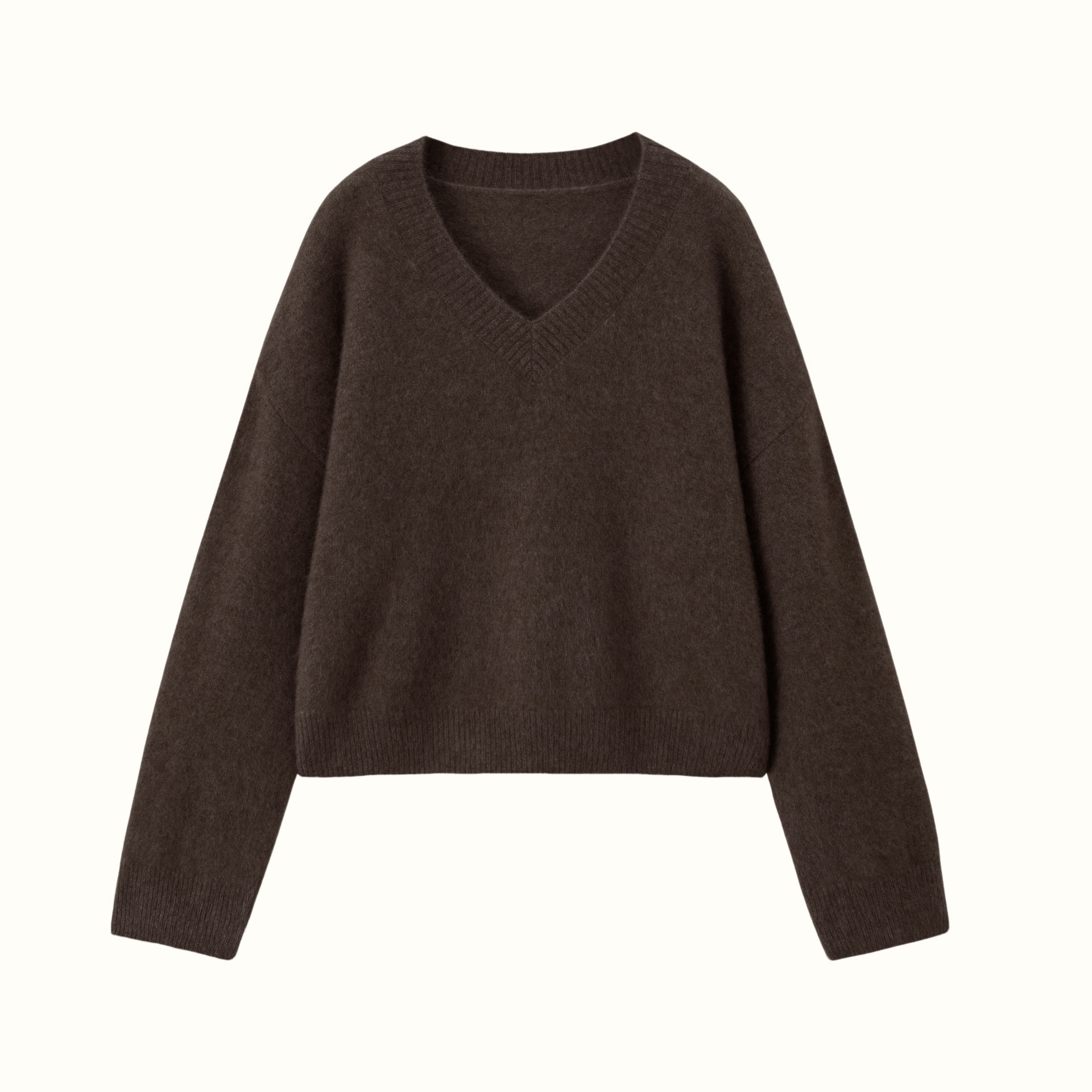 【11-15】牦牛绒拉绒V领针织衫25-4236