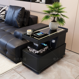 可移动边柜小户型现代简约茶几轻奢客厅意式极简新款沙发边几推车