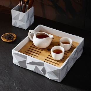 茶室茶盘长方形家用收纳茶水杯面包端菜竹木托盘 竹托盘厂家日式