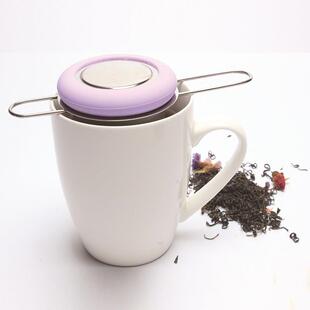 多色可选折叠滤茶器 304不锈钢茶漏硅胶泡茶器 办公室茶隔大量现
