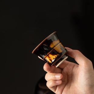 竹节君子杯玳瑁窑变釉复古茶杯高档陶瓷主人杯家用品茗杯单杯礼品