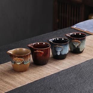加厚耐热大号茶海分茶器家用功夫茶具 窑变陶瓷公道杯茶漏过滤套装