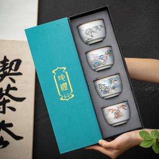 汝窑茶杯单杯主人杯可养开片功夫茶具茶杯子品茗杯大小号茶碗家用