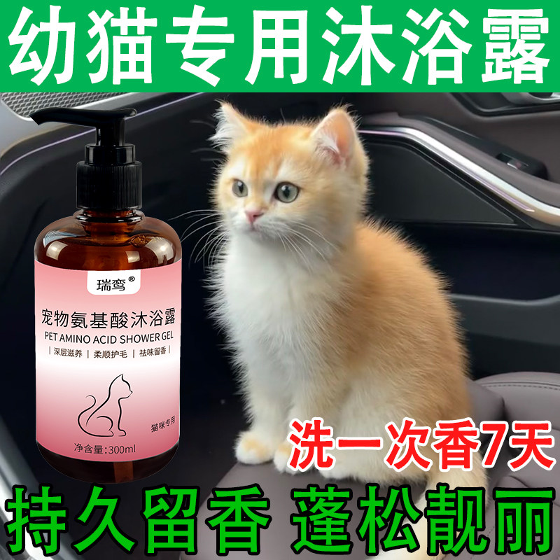 猫咪专用沐浴露抑菌杀菌杀螨除虫去油猫用洗澡香波幼猫小猫二合一