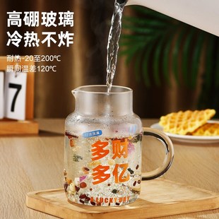高硼硅大容量带盖杯子家用喝水杯女耐高温玻璃带把刻度杯男泡茶杯