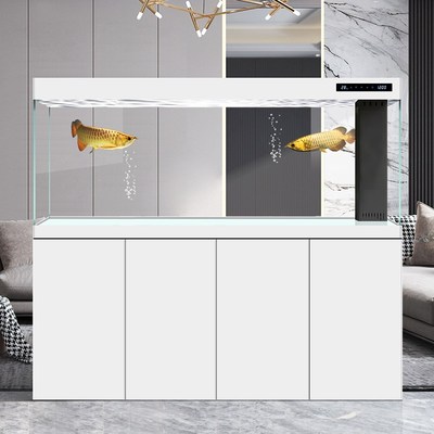 汉霸鱼缸大型客厅大型家用底过虑超白玄关龙鱼缸现代2024款新款