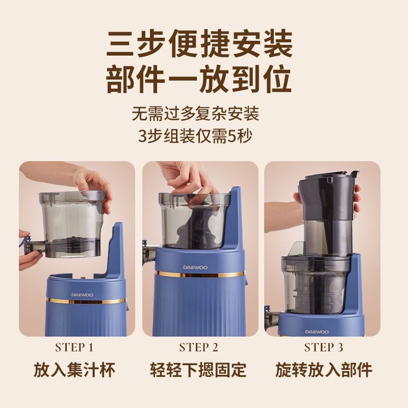 大宇原汁机汁渣分离家用榨汁机全自动慢磨大口径炸水果西芹果汁机