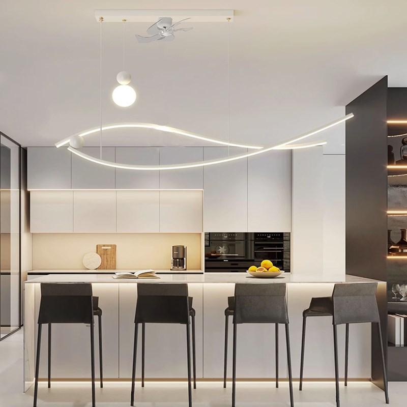 餐厅灯直流变频节能LED风扇吊灯2023款现代简约店面前台装饰灯具