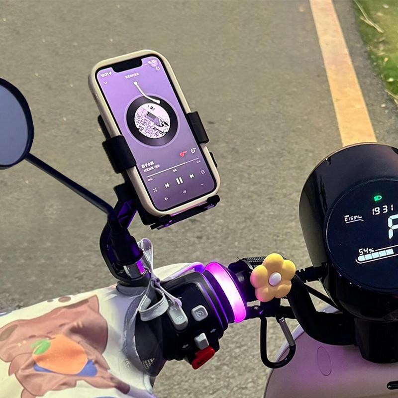 电动车手机支架2024新款九号后视镜款雅迪爱玛骑行防抖导航自行车