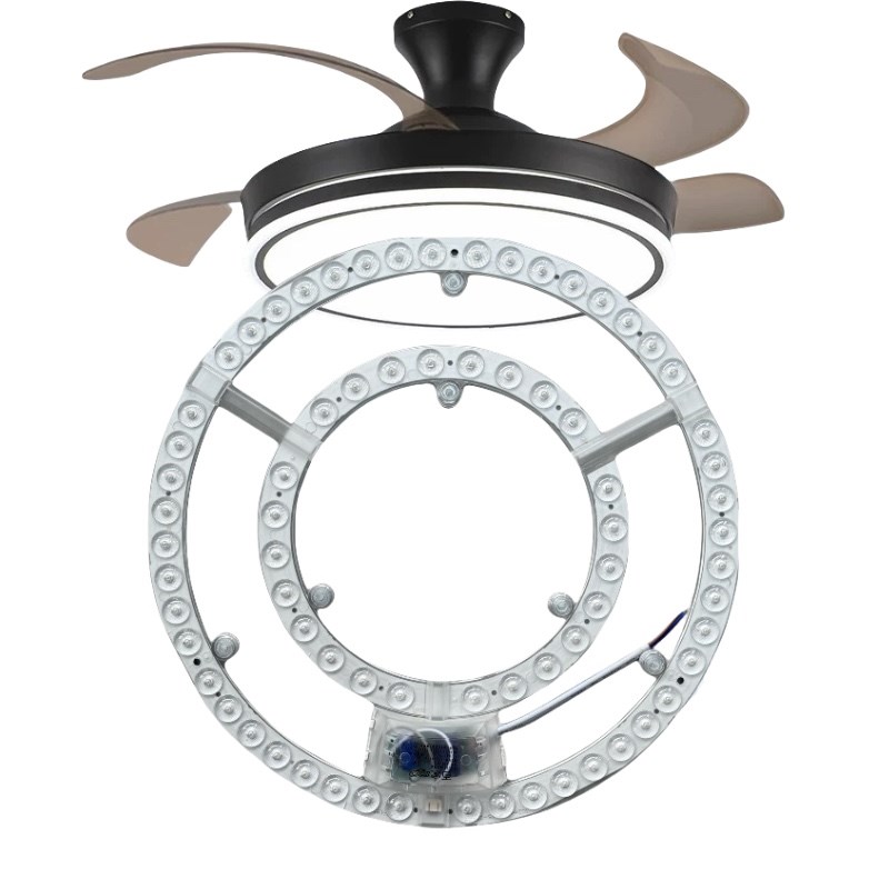 风扇灯led灯芯客厅吊扇灯餐厅吊灯光源吸顶灯替换芯圆形灯盘灯片