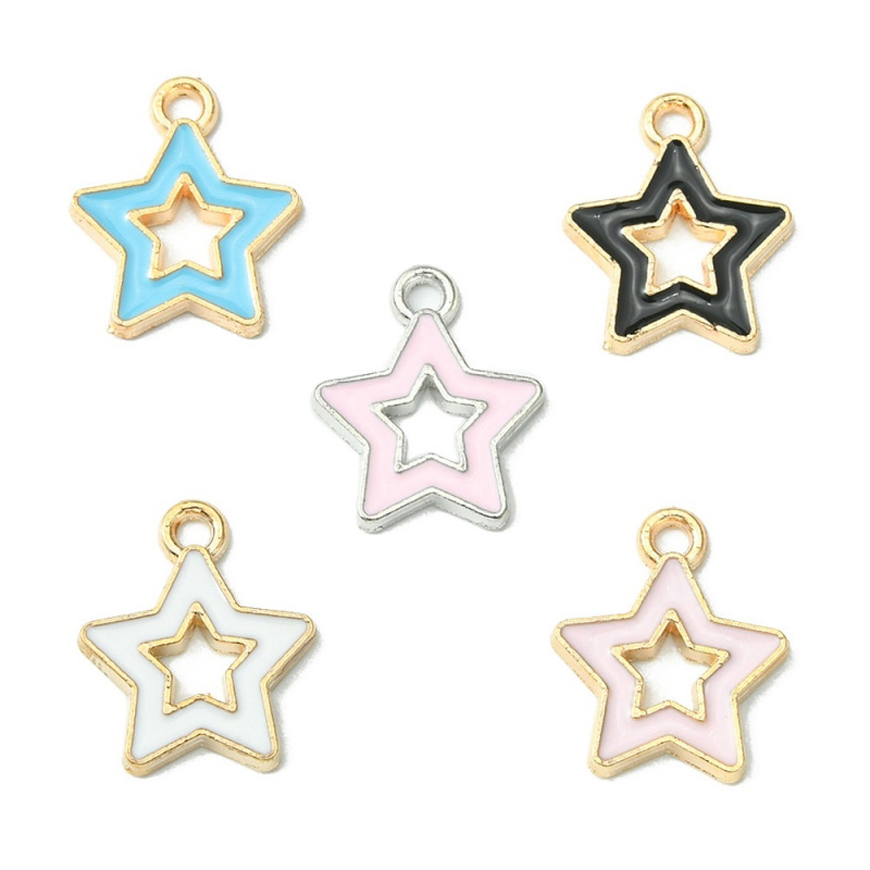 跨境新品镂空星形合金滴油吊坠