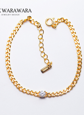 BOXWARAWARA原创设计银镶钻手链