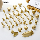 黄铜柜门拉手法式 轻奢柜子衣柜把手简约金色圆形单孔橱柜抽屉把手