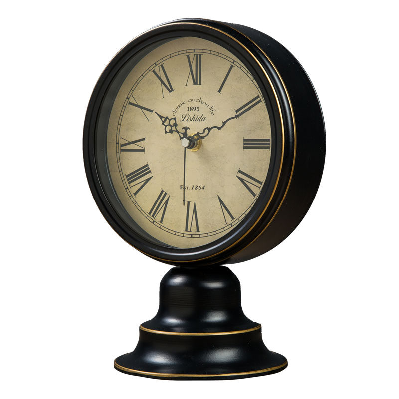 美式时钟钟表老物件座钟座钟摆放欧式复古坐钟客厅小摆件老式怀旧