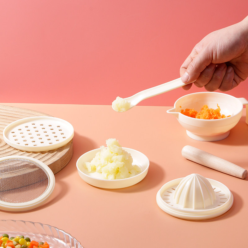 婴儿辅食研磨器宝宝水果手动果泥食物套装工具研磨碗料理碗调理器