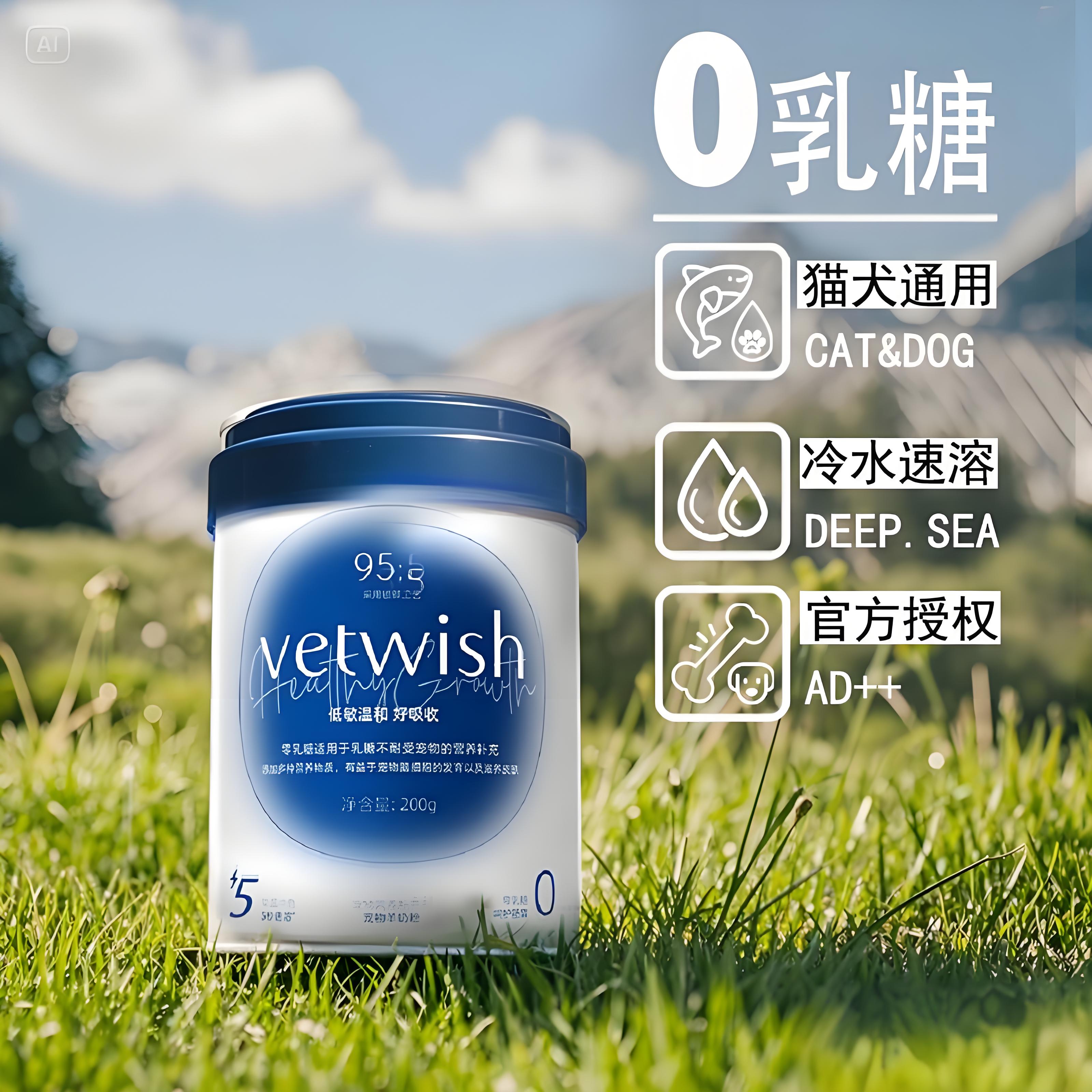 vetwish唯特适猫咪幼猫羊奶粉狗狗幼犬宠物奶粉0乳糖常犬猫通用