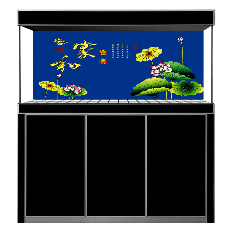 鱼缸背景纸画高清图3d立体壁纸5D画家和万事兴装饰贴纸水贴JH-54