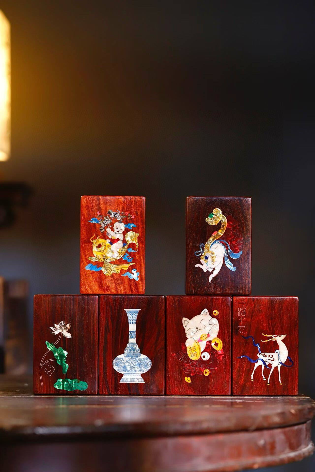 印度小叶紫檀螺钿镶嵌烟盒首饰盒扣盒天地盖四方盒饰品盒榫卯厂家