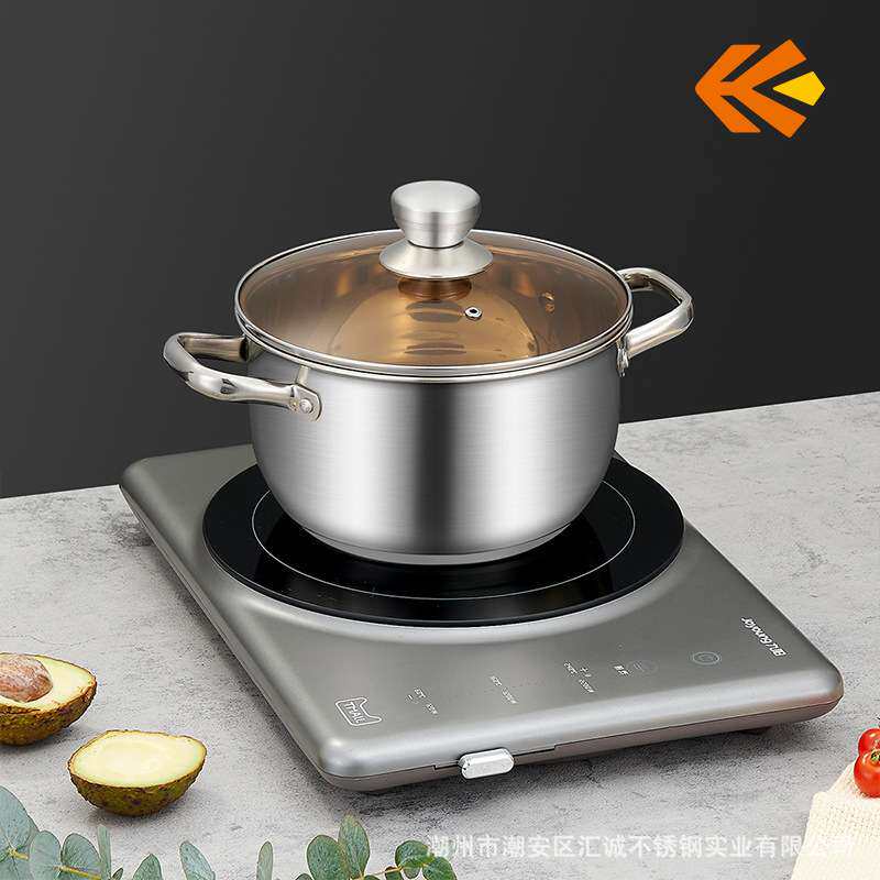 不锈钢锅具三件套家用加厚厨房汤锅不粘炒锅锅铲商务馈赠礼品套装