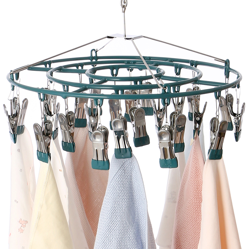 不锈钢夹晒袜子神器宿舍晾毛巾衣架内衣多夹子挂架凉尿布内裤专用