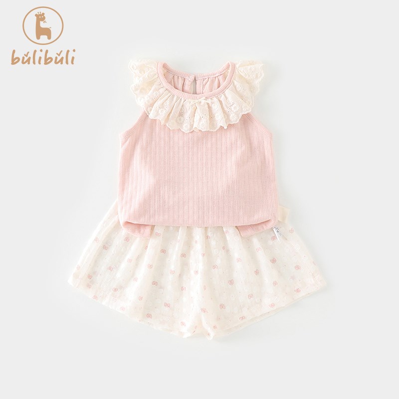 女童套装夏装2025新款洋气女宝宝背心短裤夏季婴幼儿衣服两件套潮