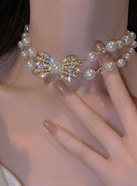 遮脖子疤痕的饰品甲状腺遮疤神器脖子饰品 颈带遮疤复古宴会锁骨