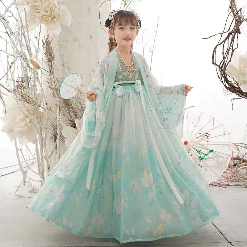女童改良汉服连衣裙夏季2023新款儿童唐装襦裙春夏超仙古装仙女裙