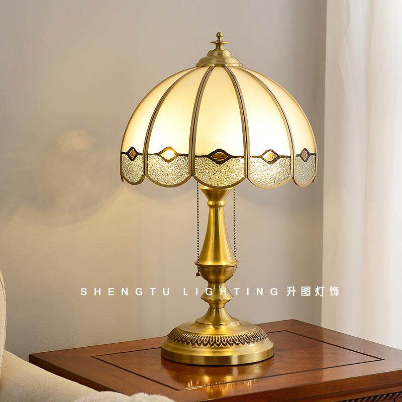 美式台灯欧式法式复古卧室床头灯创意全铜摆件温馨奢华书房客厅灯