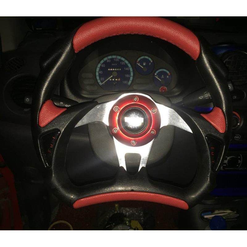 汽车改装网红方向盘通用PU碳纤桃木五菱赛车竞技衔接器转接器底座