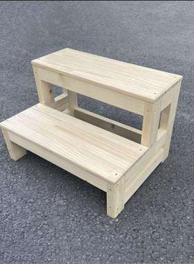 实木家用梯2步楼梯阳台阶梯子踏步登高窗台阶脚踏3小双层活动凌之