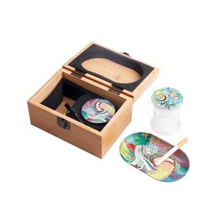 热卖套装烟具木盒储物盒玻璃保湿罐烟碟磨烟器烟具操作套装