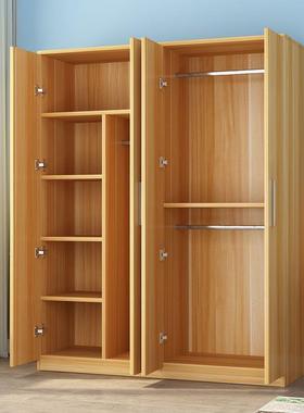 衣柜实木质简约家用卧室出租房简易板式组装收纳柜子储物柜大衣橱