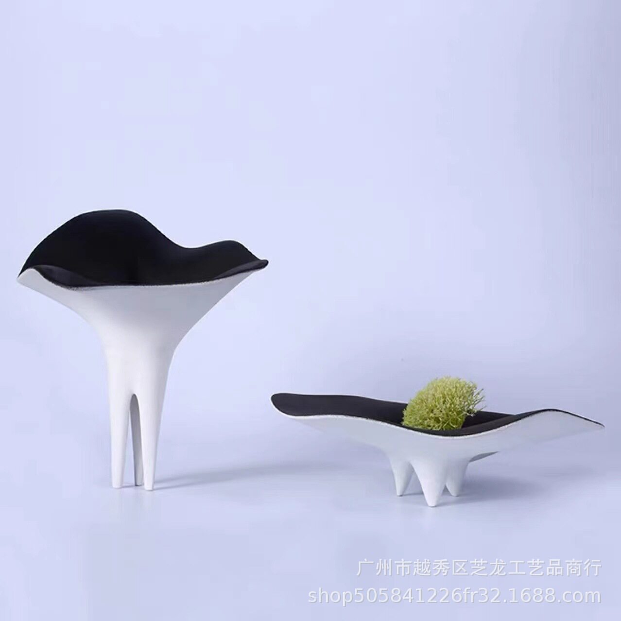 新中式陶瓷高脚果盘插花花器