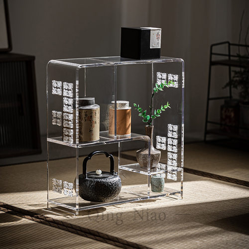 茶具收纳置物架大容量亚克力家用茶道轻奢高档杯具收藏展示架镂空