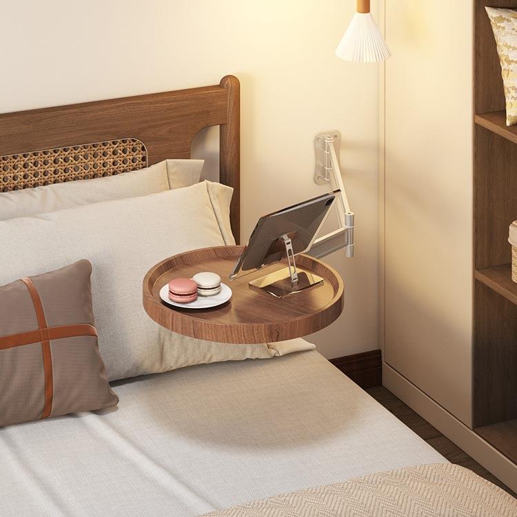 床边桌可折叠卧室小型悬浮床头置物架多功能创意小桌子简易小边r*