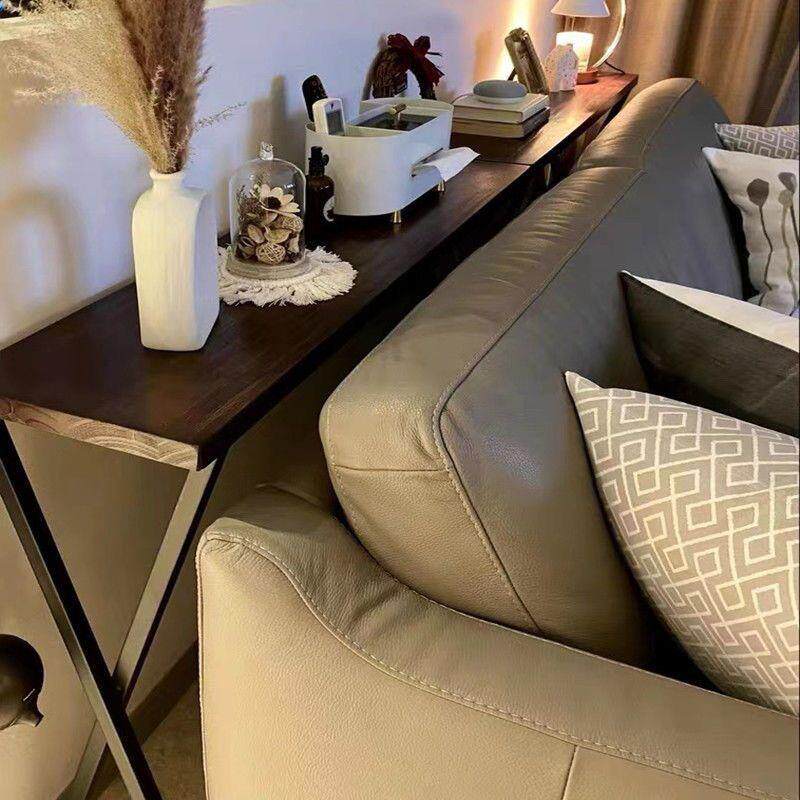 北欧简约实木铁艺玄关现代超窄中式桌子靠墙条案沙发后背走廊条几