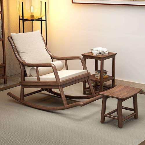 实木乌金摇摇阳台中式家用午睡懒人休闲民宿客厅单人沙发躺椅逍遥