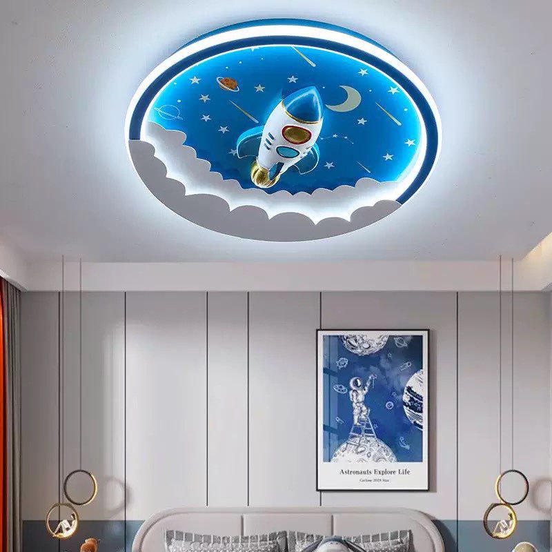 男孩房护眼LED火箭吸顶灯