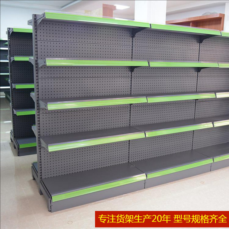 超市货架工厂批发价加厚多功能单双面置物展示中量级商超货架4
