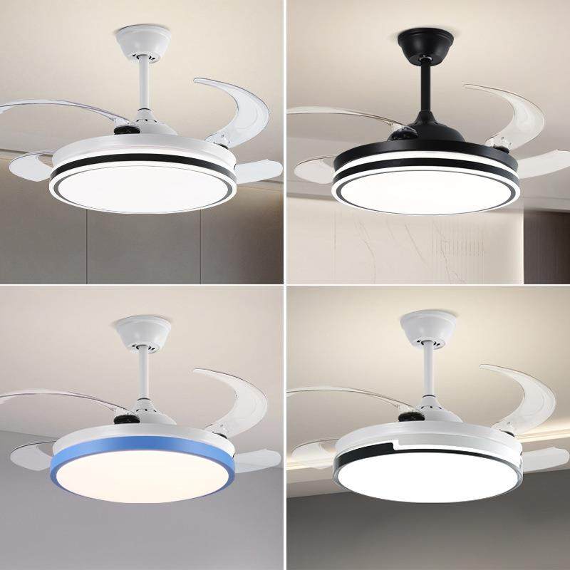 隐形风扇灯餐厅吊扇灯客厅卧室家用风扇吊灯中山灯具静音