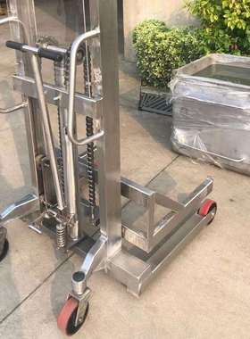 不锈钢手动堆高车油桶翻转倒料车不锈钢电动叉车hoular好拉SUS304