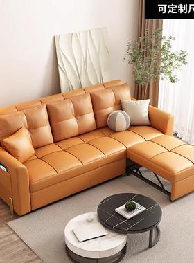 2.18米科技布贵妃沙发床意式客厅小户型简约现代轻奢推拉折叠