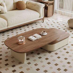 中古风茶几落地电视柜组合套装轻奢高级感现代简约小户型伸缩茶几