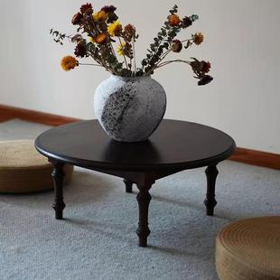 诧寂风纯实木小茶桌飘窗榻榻米阳台家用复古民宿茶几小边几茶台