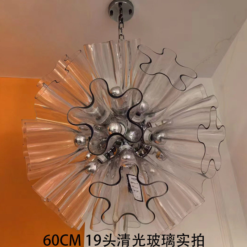 后现代简约餐厅吧台灯具创意个性卧室客厅蝴蝶花玻璃艺术吊灯