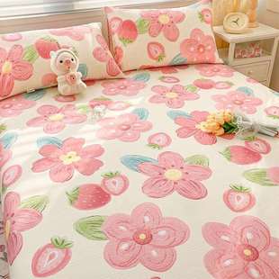 加厚老粗布纯棉100全棉床单单件棉麻被单单人帆布床笠三件套1.5米